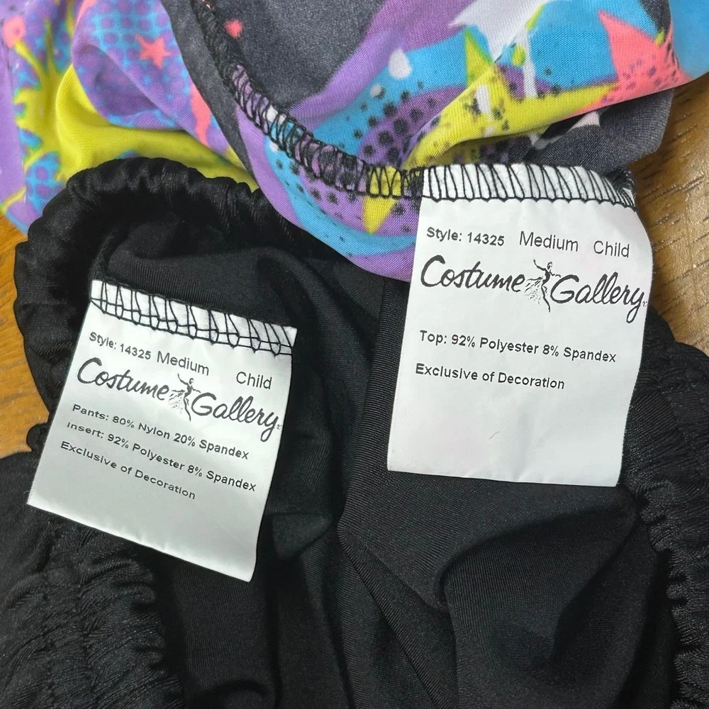 Medium Costume Gallery Kids Medium Jazz Dance Costume Set Star Print 4pc Black